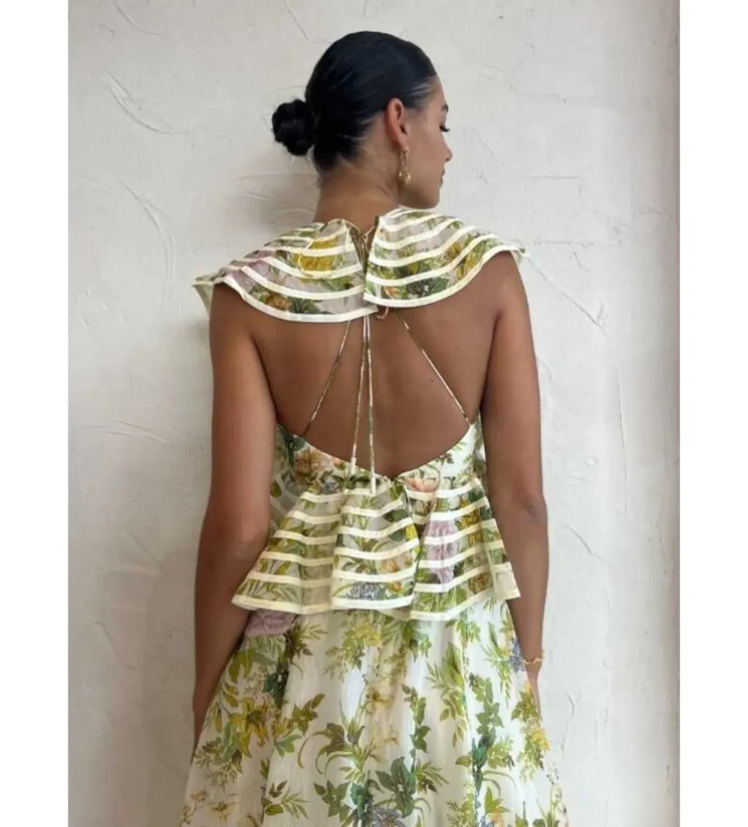 Alemais Eden Flounce Midi Dress Floral Size AU 6 for rent on The Volte - main image