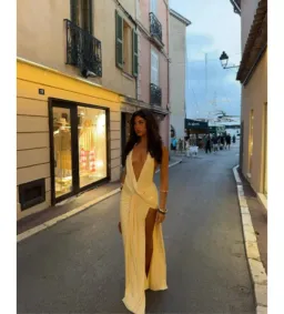 Natalie Rolt Winona Goen Maxi Dress in Lemon Size 1 /AU 8 for rent on The Volte - image 1