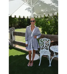 Zimmermann The Hypnotic Tuck Mini Dress in Stripe Size 0/AU 8  for rent on The Volte - image 1