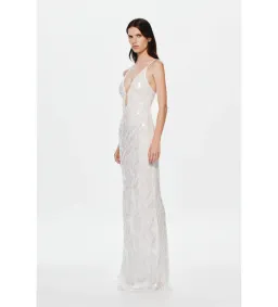 Misha Sapphire Sequin Maxi Dress Ivory Size 10/M for rent on The Volte - image 3