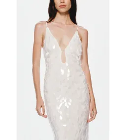 Misha Sapphire Sequin Maxi Dress Ivory Size 10/M for rent on The Volte - image 2