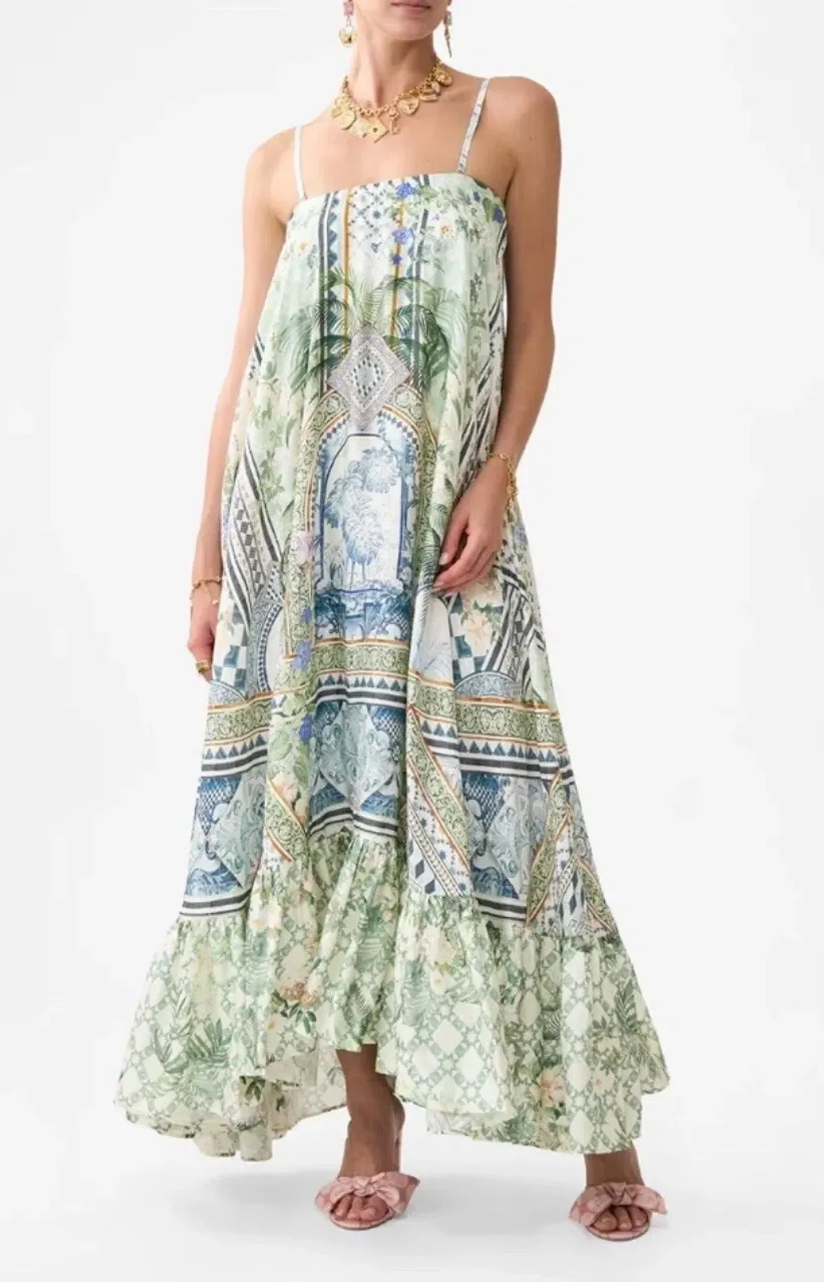 Camilla Strapless Maxi Ruffle Hem Jardim Party Size S/ AU 10 for rent on The Volte - main image