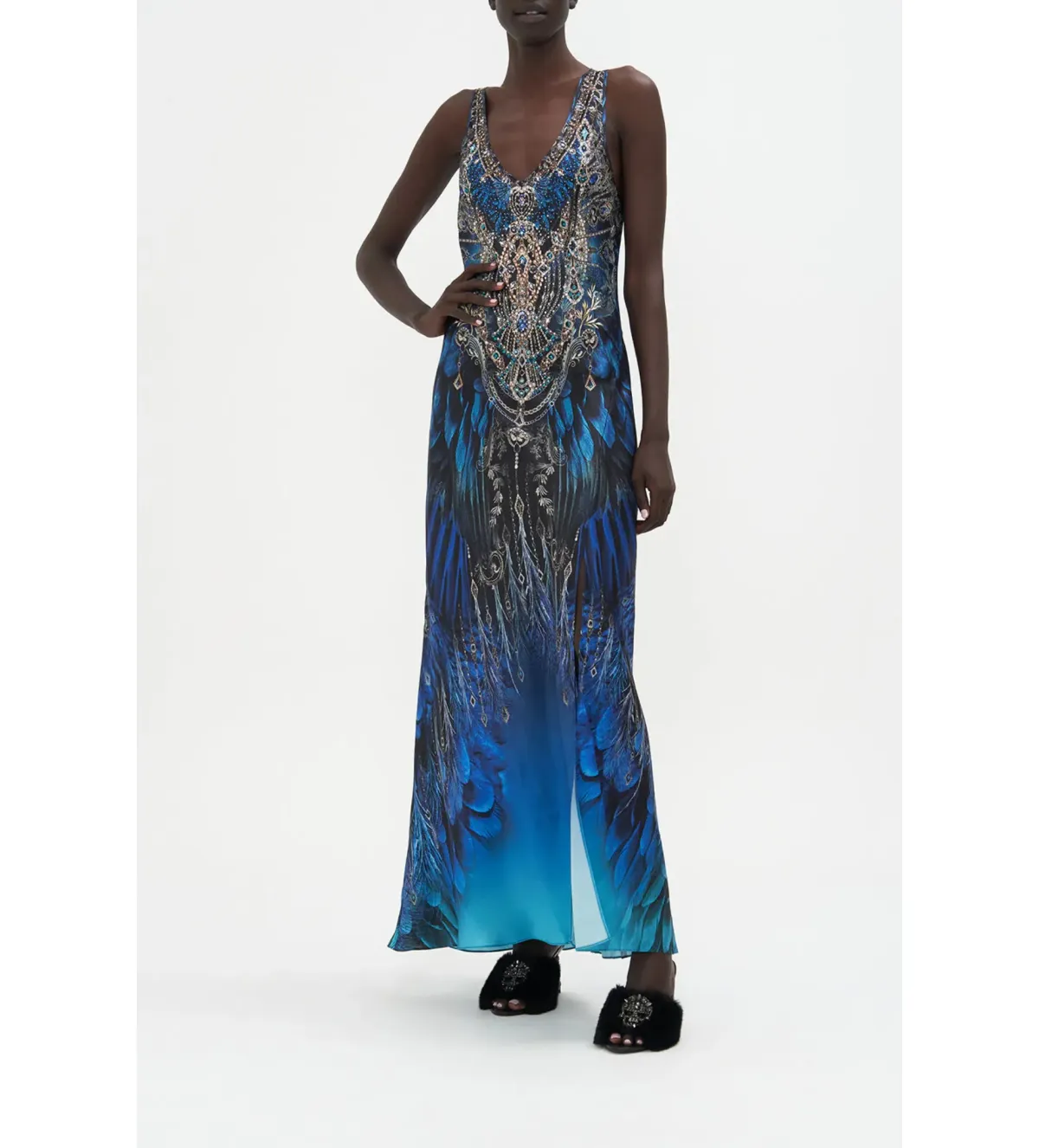 Camilla Bias Cut Tank Dress in Ground Control Size S / AU 10 for rent on The Volte - main image