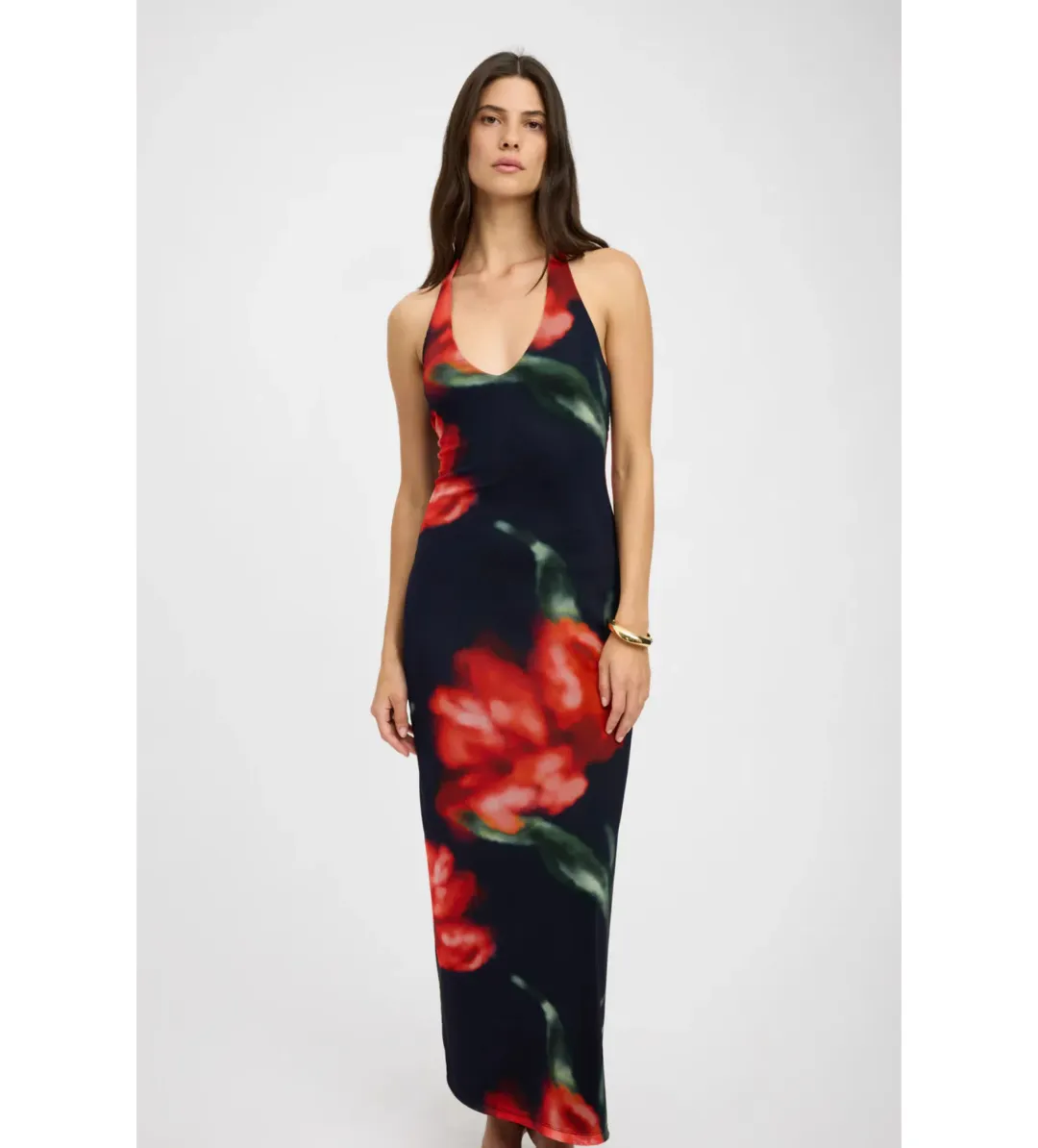 Kookai Francesca Halter Dress Navy Floral Size AU 8 for rent on The Volte - main image