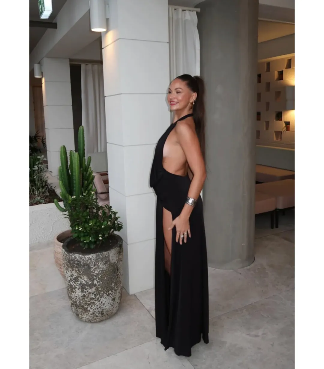 Natalie Rolt Winona Maxi Gown Black Size AU 6 for rent on The Volte - main image