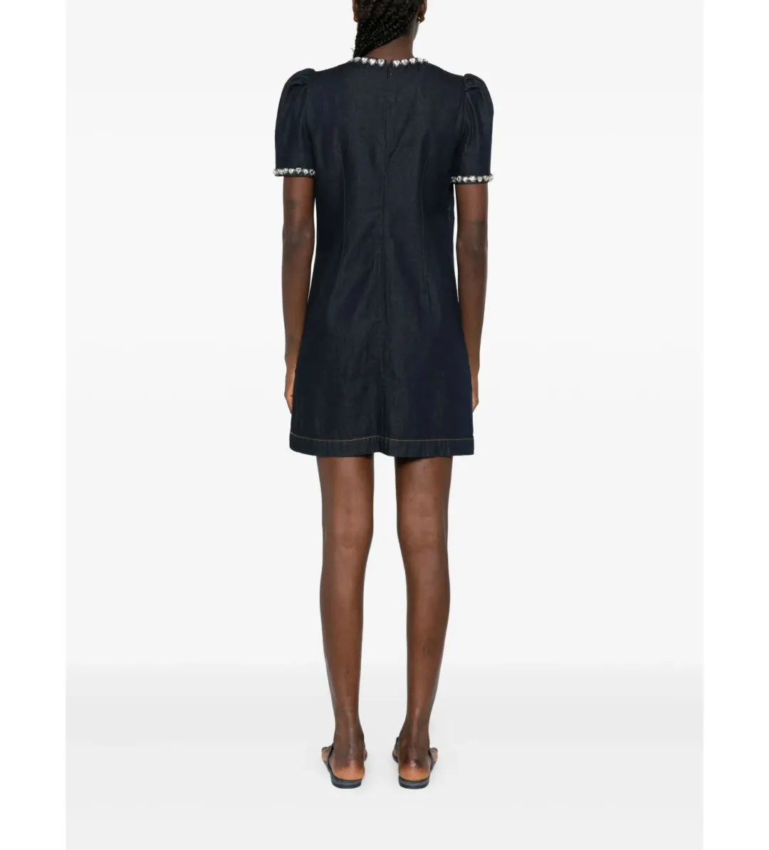 Zimmermann Embellished Denim Mini Dress in Black Size 2/AU 12 for rent on The Volte - main image
