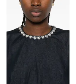 Zimmermann Embellished Denim Mini Dress in Black Size 2/AU 12 for rent on The Volte - image 2