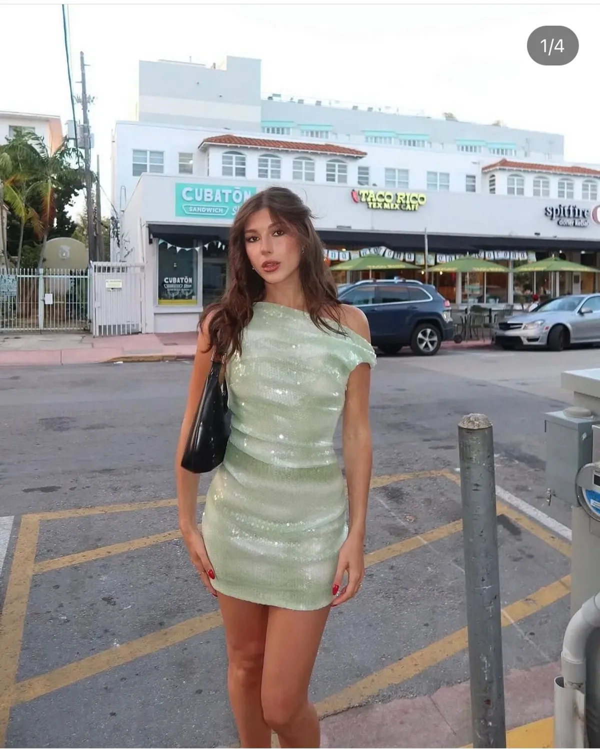 Bec and Bridge Brydie Asym Mini Dress in Mint Ombre for rent on The Volte - main image