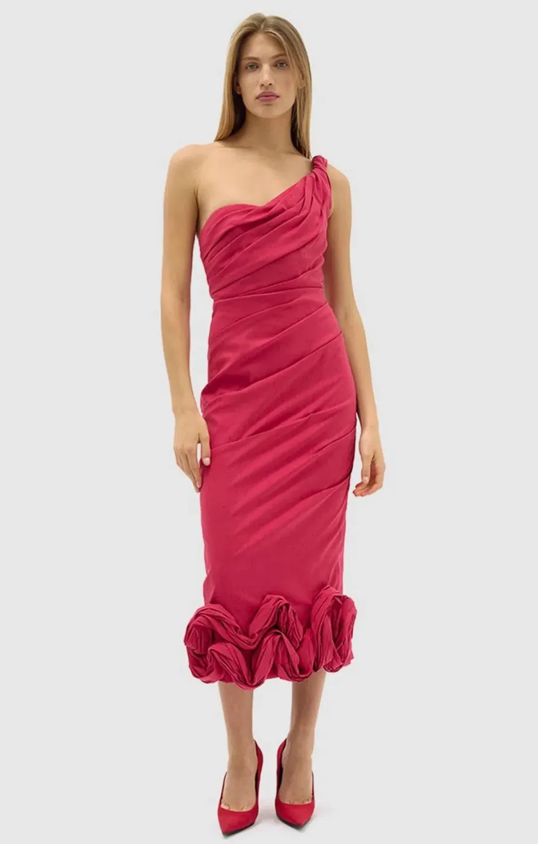 Rachel Gilbert Ochre Midi Dress Red Size 0 / AU 6 for rent on The Volte - main image