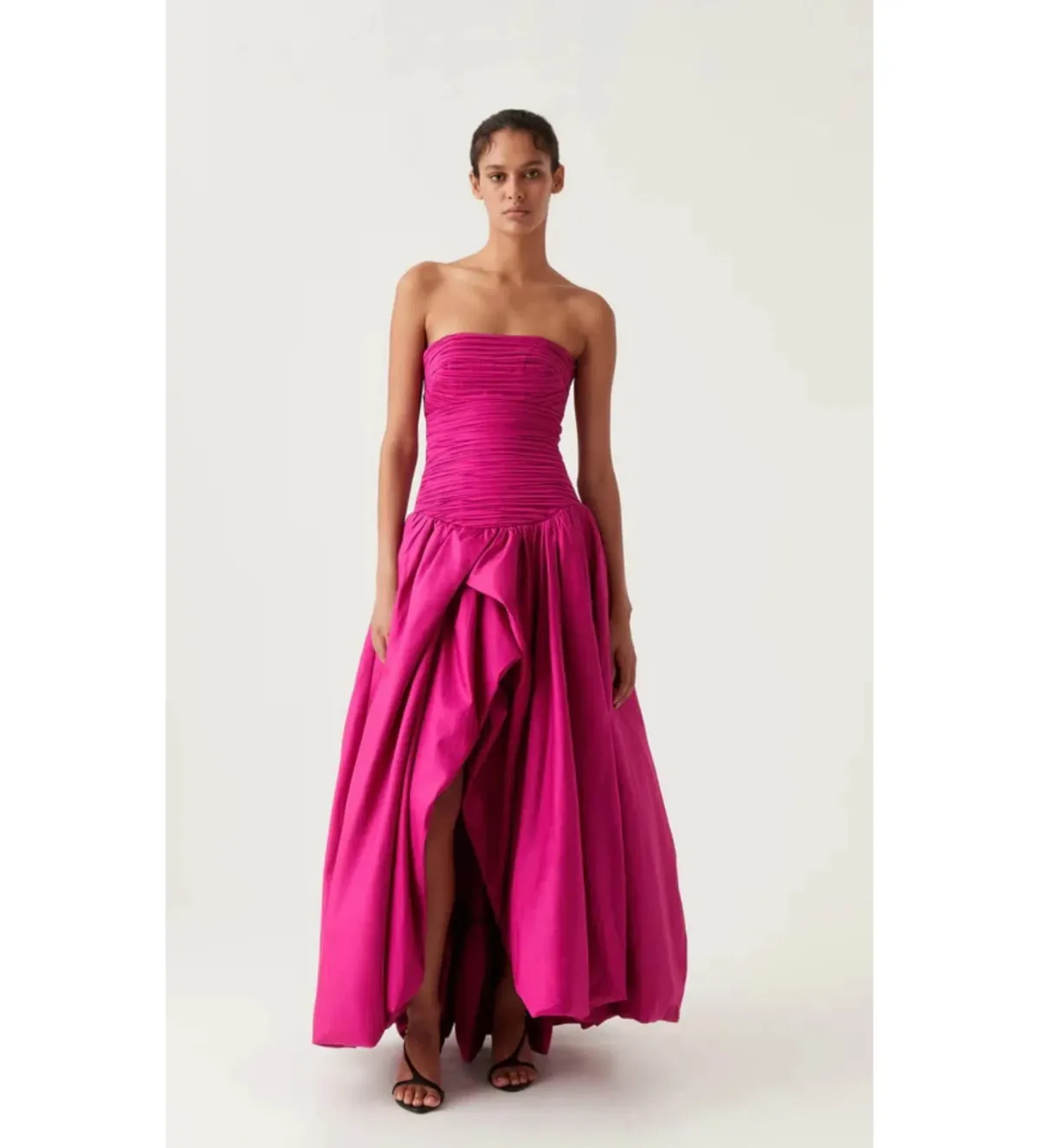Aje Violette Bubble Hem Maxi Dress Deep Magenta; size 8 for rent on The Volte - main image