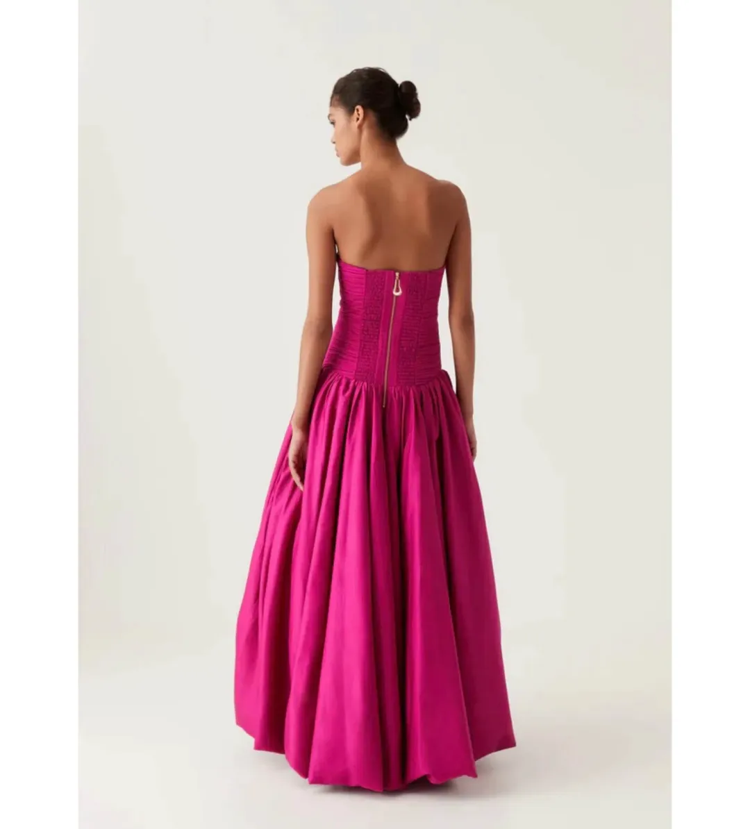 Aje Violette Bubble Hem Maxi Dress Deep Magenta; size 8 for rent on The Volte - main image