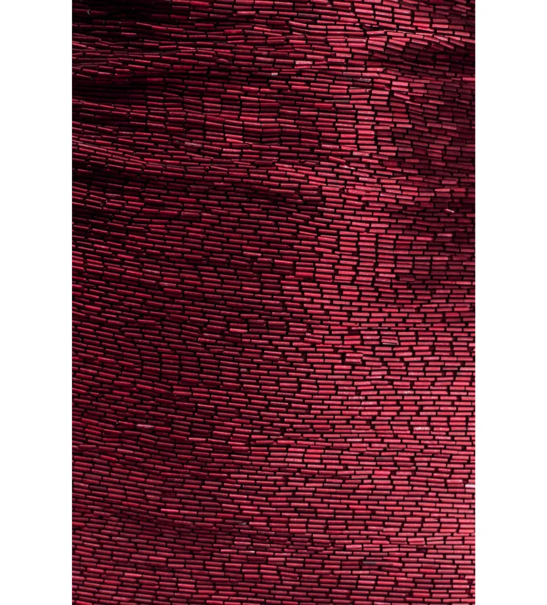 Meshk Nylah Beaded Halter Mini Dress Burgundy Size 6 for rent on The Volte - main image