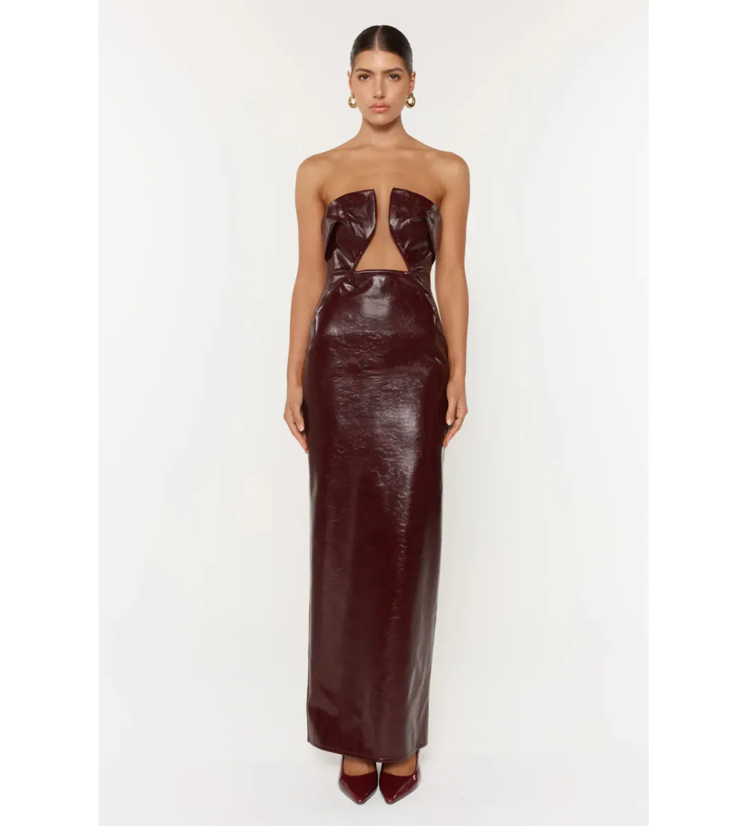 She is Olla Sole Midi Dress in Brown Size XS/ AU 6 for rent on The Volte - main image