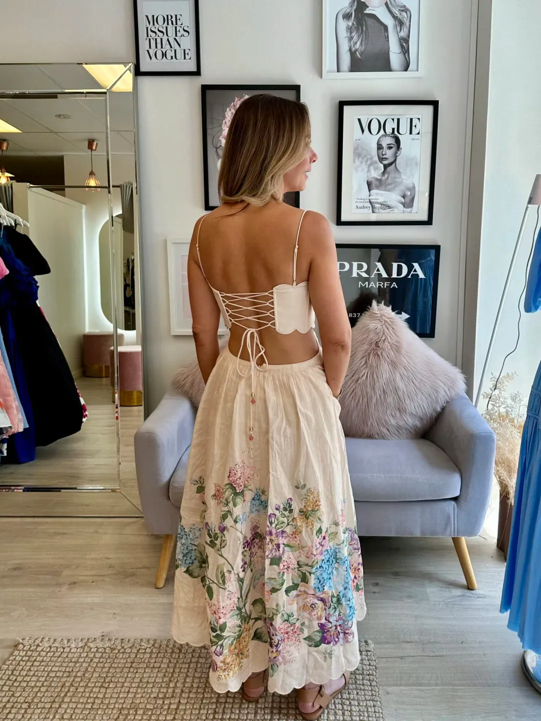 Zimmermann Halliday Scalloped Midi Dress Size 12 for rent on The Volte - main image