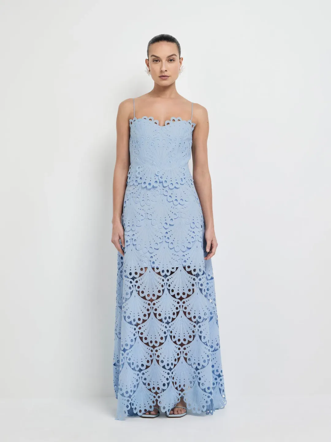 Sheike Ella Lace Maxi Dress Blue Size AU 8 for rent on The Volte - main image