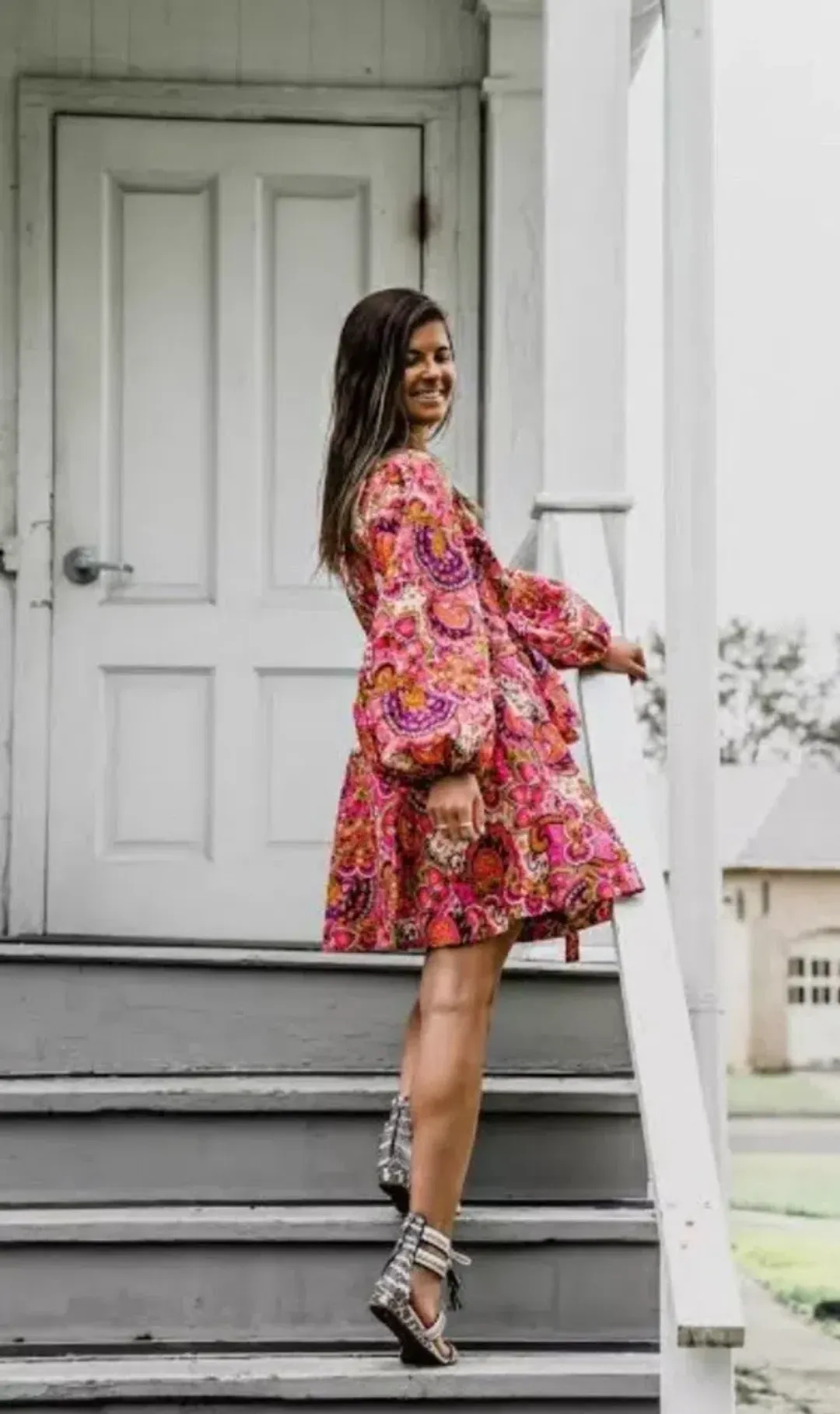 Zimmermann Dress Pink Paisley Fiesta Linen Wrap Size 0/AU 8  for rent on The Volte - main image