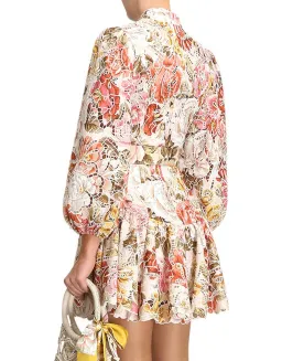 Zimmermann Bonita Embroided Mini Dress Multi Floral Size 1 / AU 10 for rent on The Volte - image 4