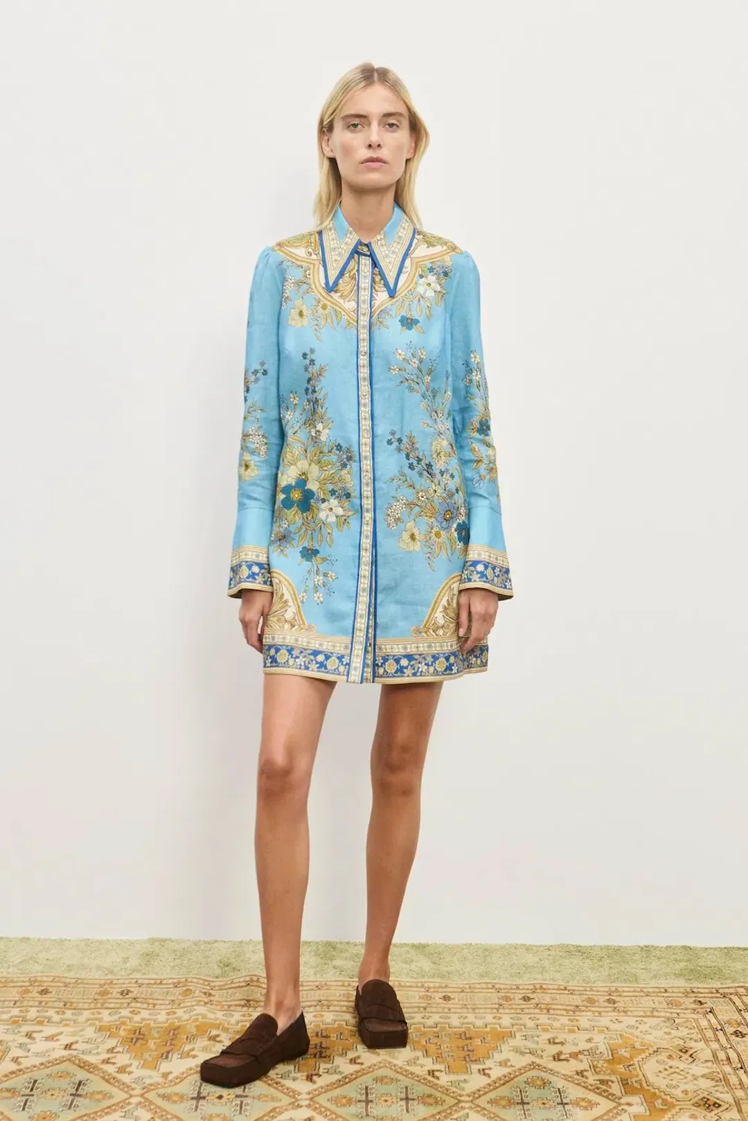 Alemais Cassie Mini Dress Blue Print Size 16 for rent on The Volte - main image