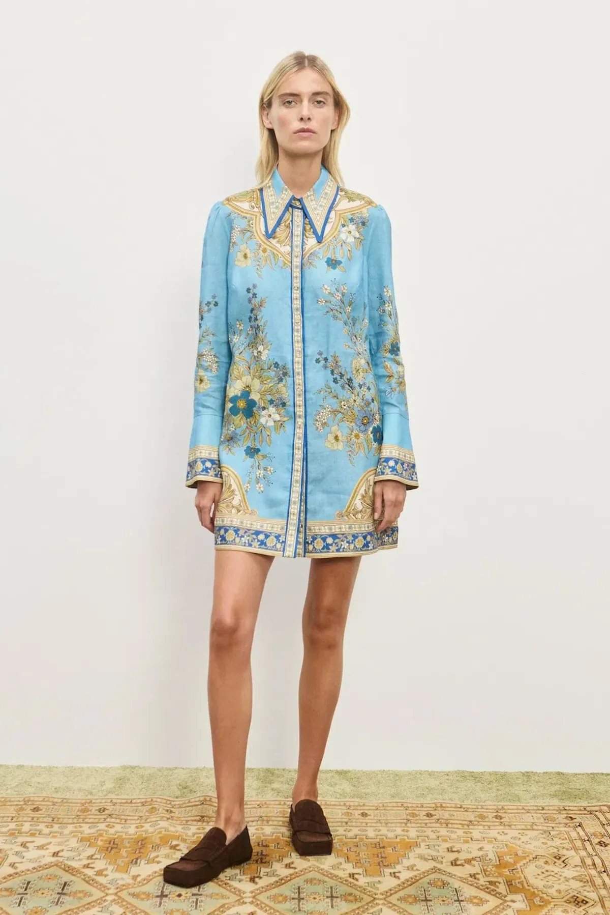 Alemais Cassie Mini Dress Blue Print Size 16 for rent on The Volte - main image