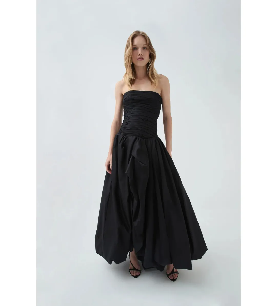 Aje Violette Bubble Hem Maxi Dress Black Size 8 for rent on The Volte - main image