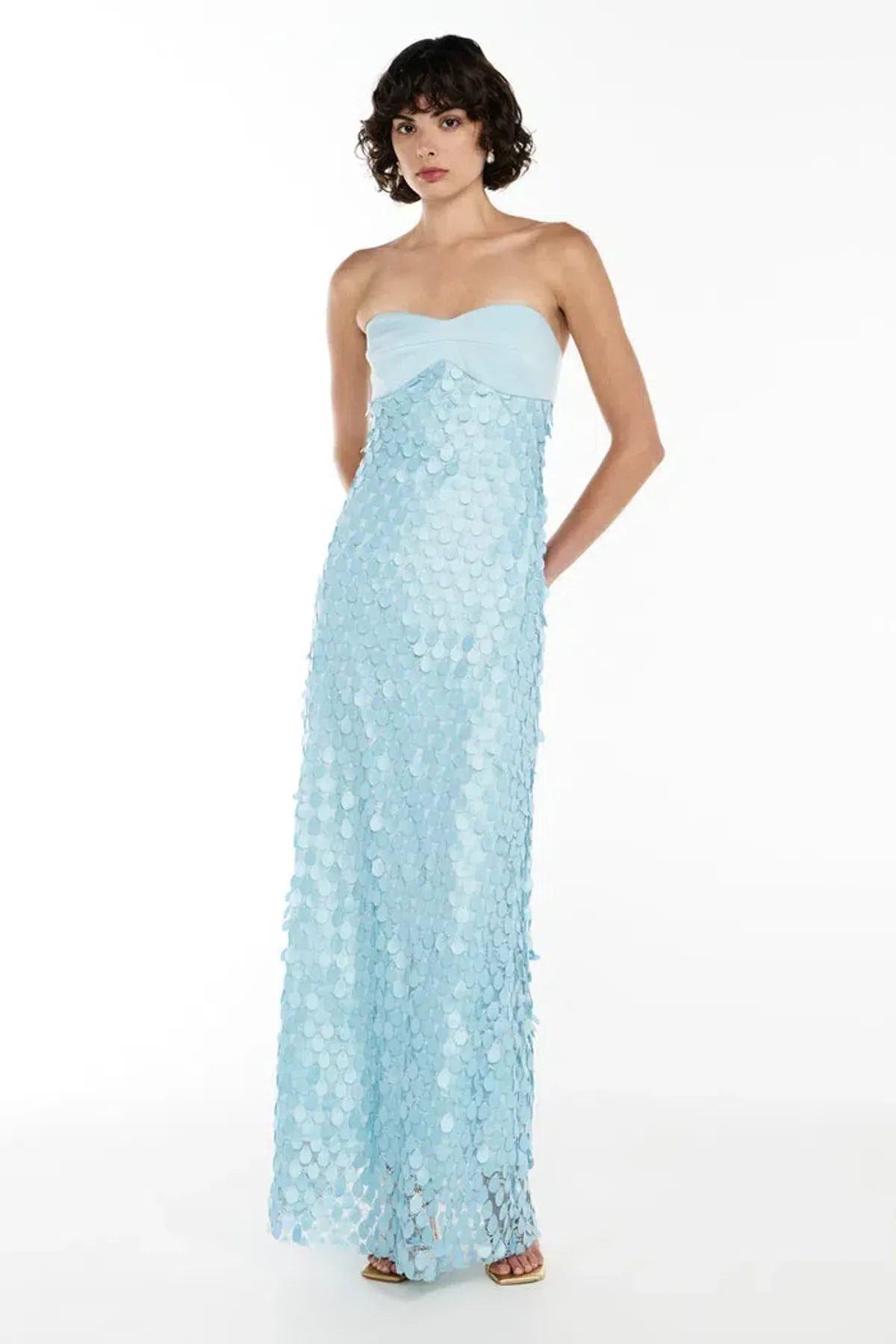 Manning Cartell Supreme Extreme Balconette Maxi  Dress Acqua Spritz Size 8 for rent on The Volte - main image