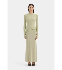 Sir the Label Milesi Twist Maxi Gown in Moss Size 3 / AU 12 for rent on The Volte - image 1