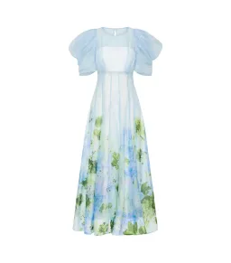 Aje Clementine Midi Dress in Blue Hydrangea Size AU 10 for rent on The Volte - image 4