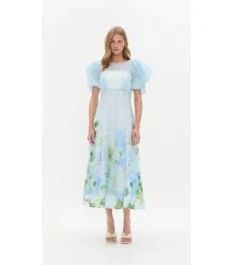 Aje Clementine Midi Dress in Blue Hydrangea Size AU 10 for rent on The Volte - image 1