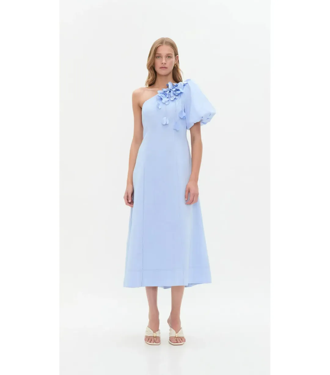 Aje Camille Midi Dress in Pale Blue Size AU 12 for rent on The Volte - main image