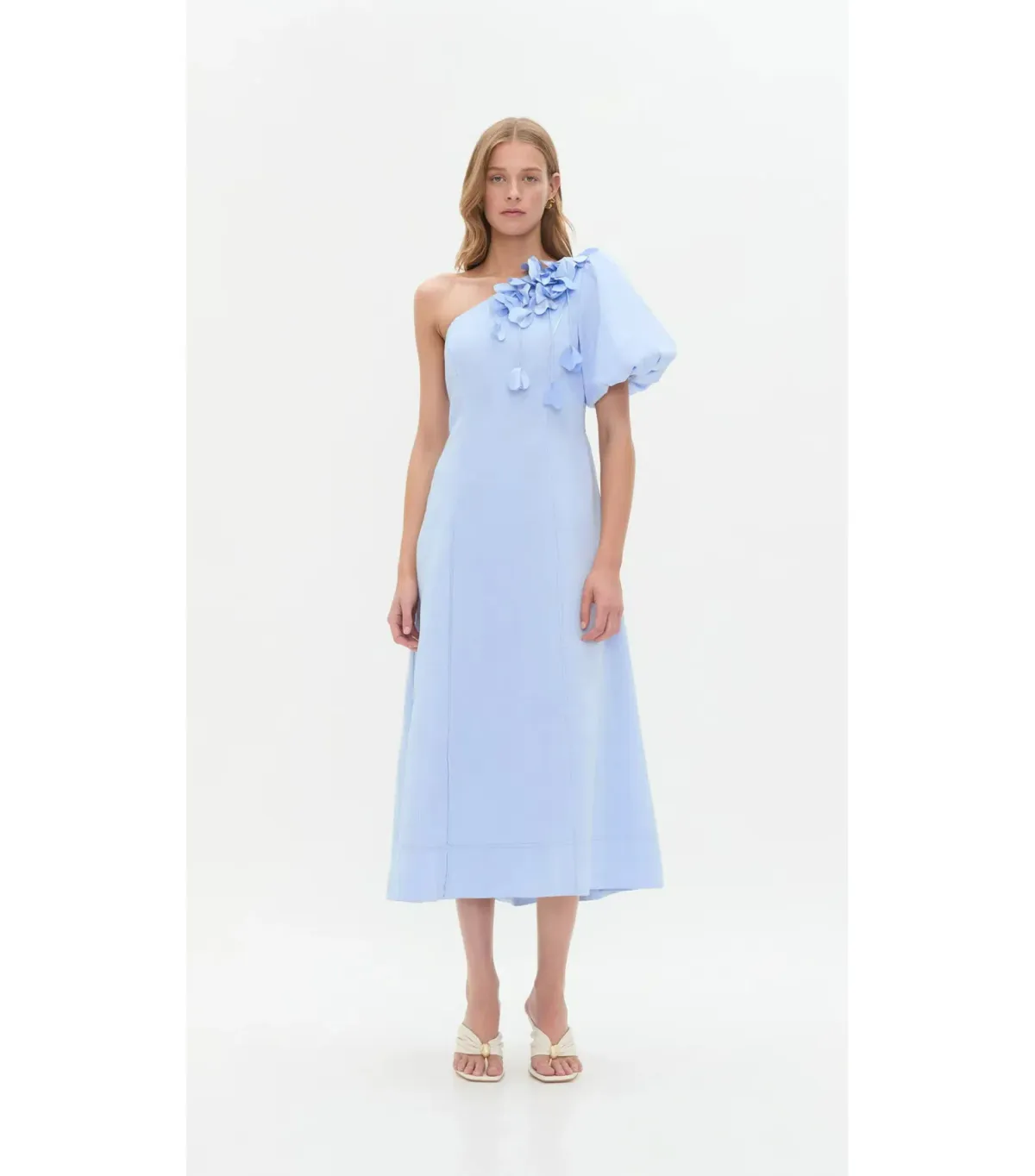 Aje Camille Midi Dress in Pale Blue Size AU 12 for rent on The Volte - main image