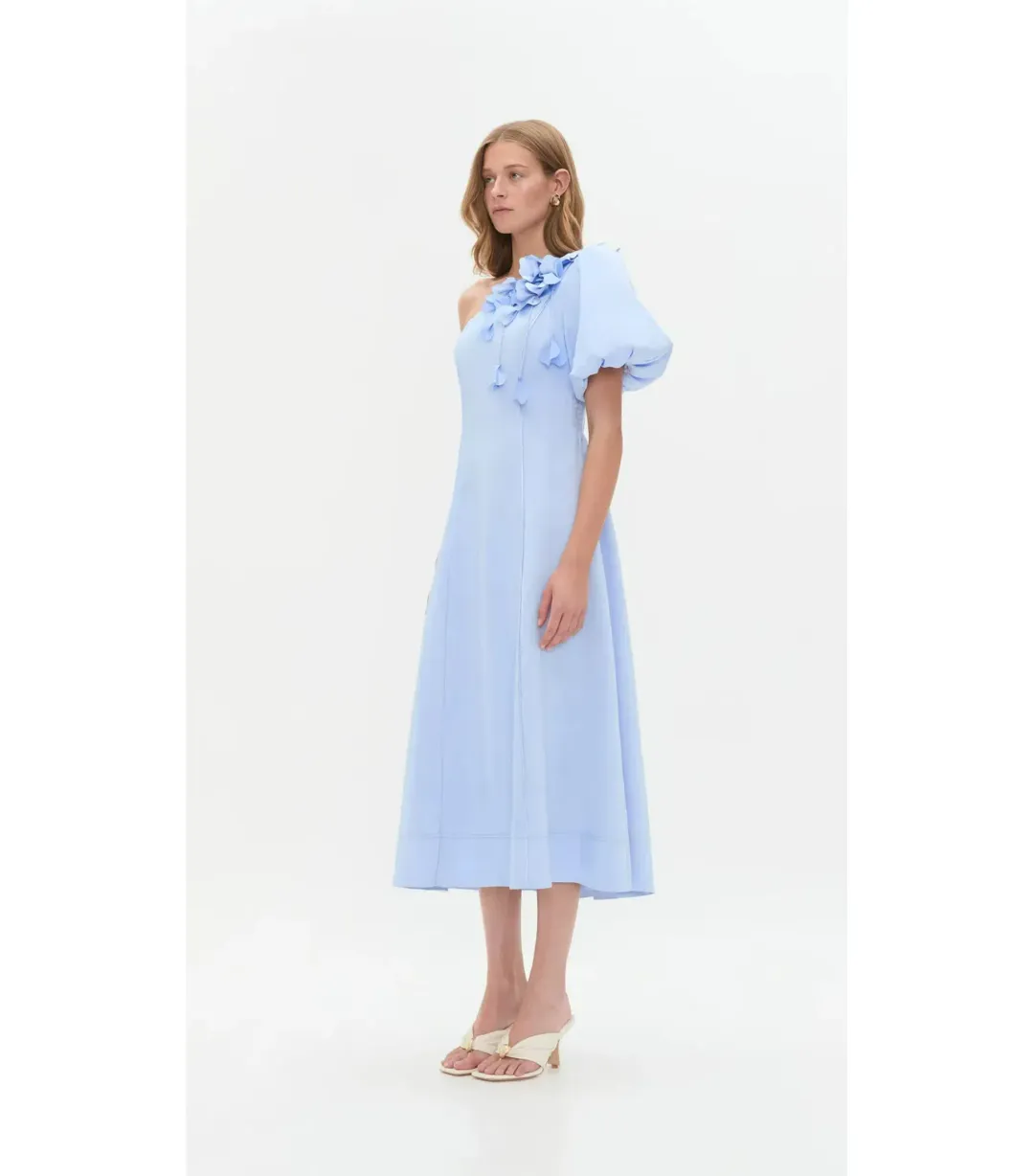 Aje Camille Midi Dress in Pale Blue Size AU 12 for rent on The Volte - main image