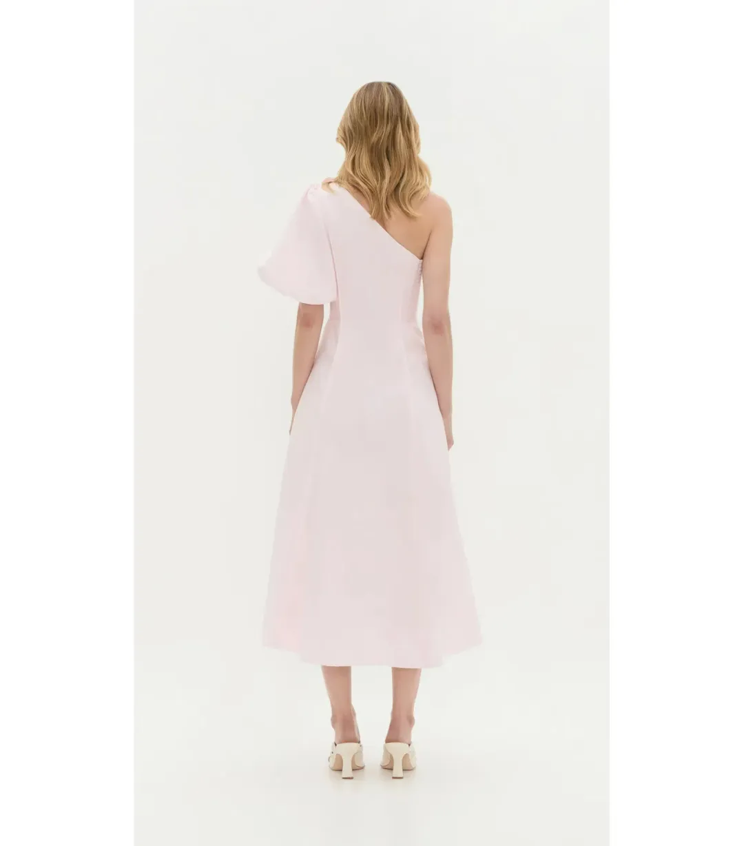 Aje Camille Midi Dress in Pastel Pink Size AU 10 for rent on The Volte - main image