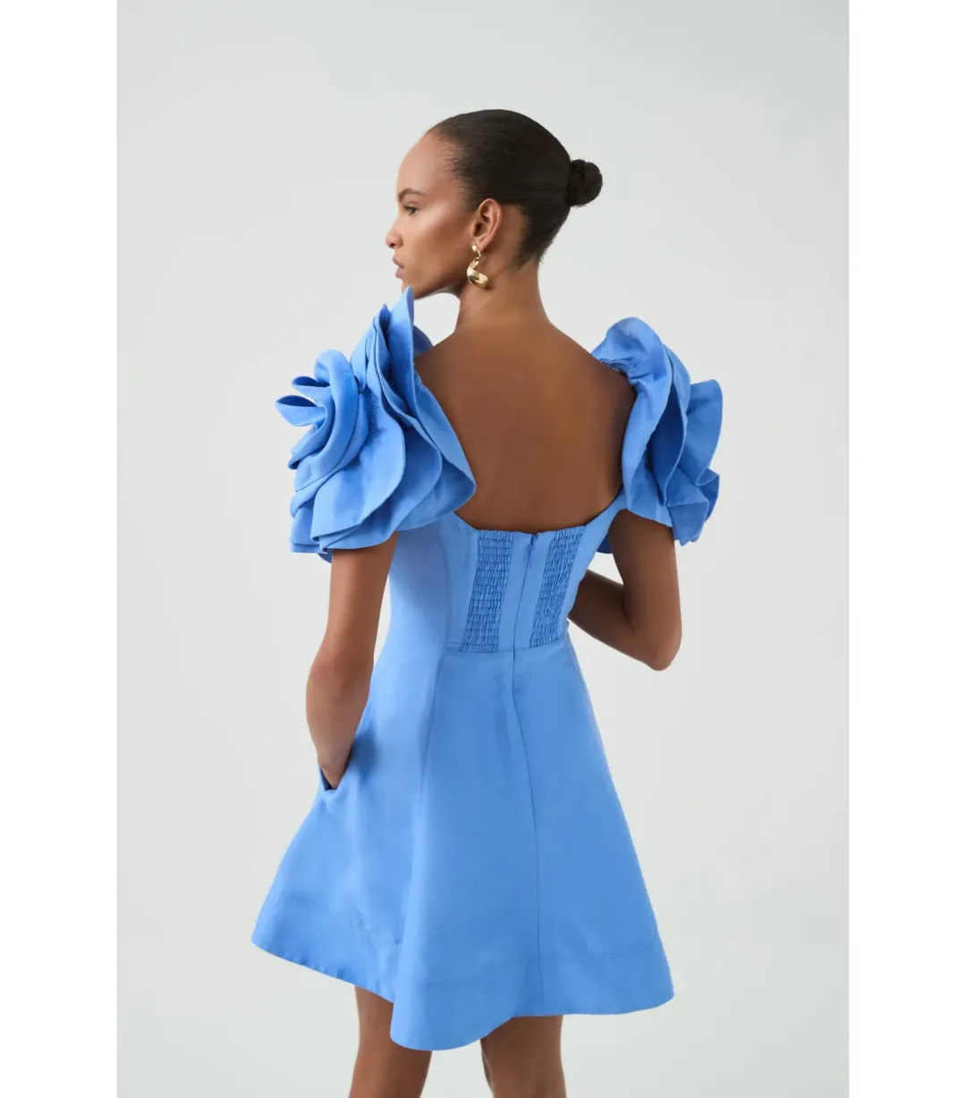 Aje Twyla Mini Dress in Oyster Blue Size AU 8 for rent on The Volte - main image