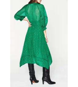 Ba&Sh Cyana Midi Dress Green Print Size 1/AU 8-10 for rent on The Volte - image 4