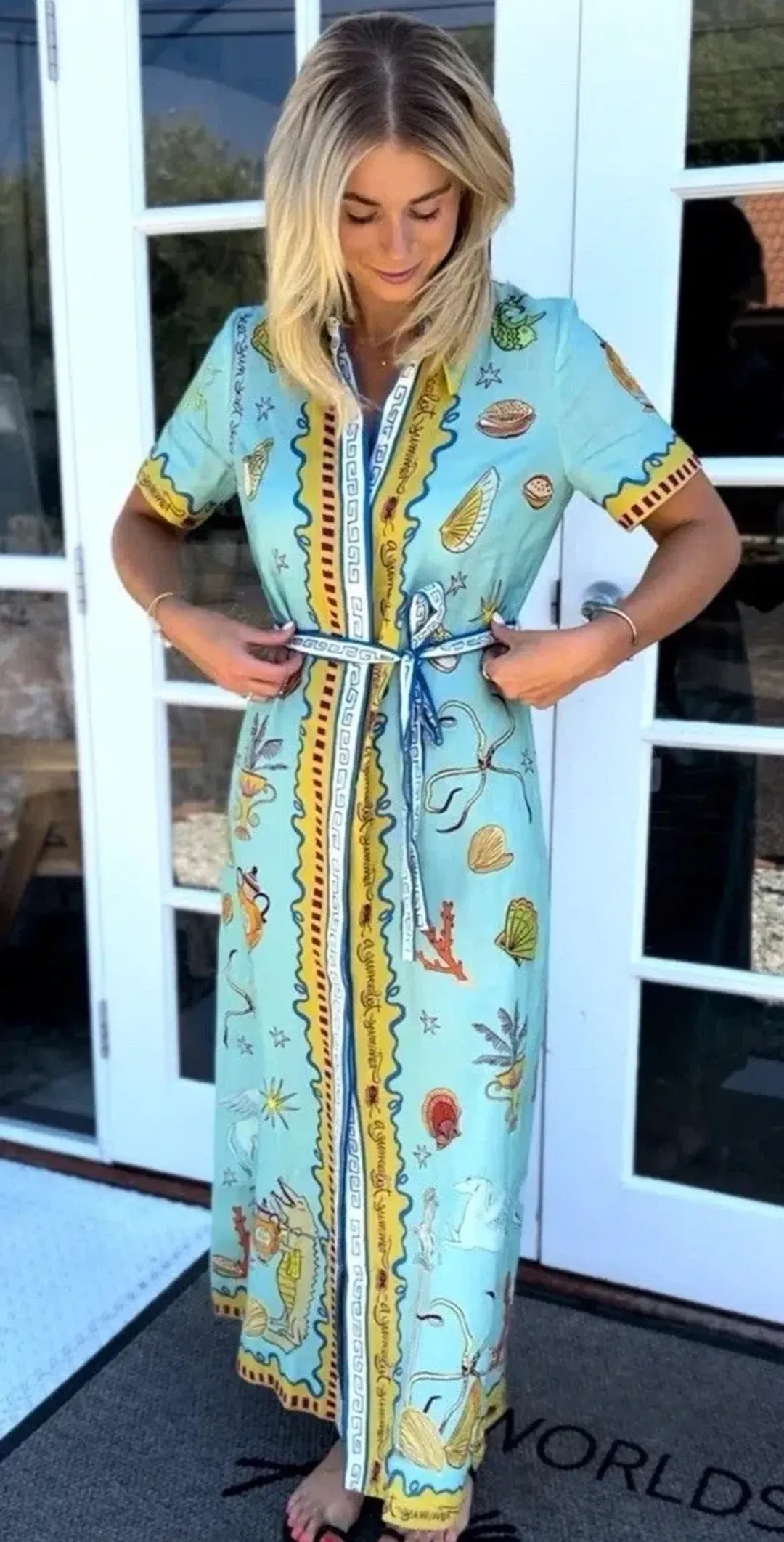 Alemais Surrealist Summer Shirtdress Midi Size Print AU10 /US6 for rent on The Volte - main image