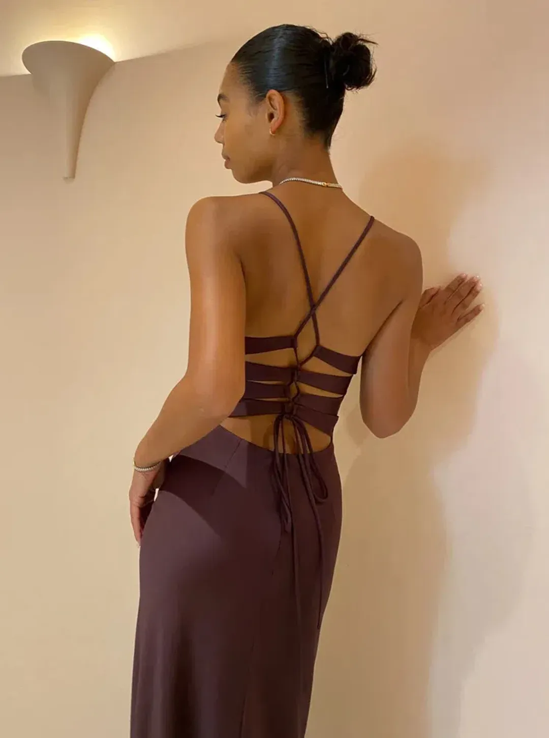 Manning Cartell Time To Shine Slip Dress in Truffle Size AU6 for rent on The Volte - main image