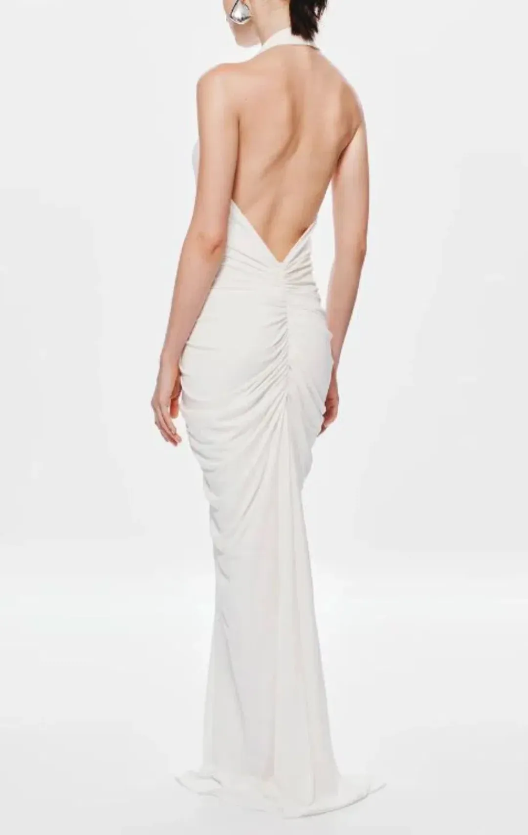 Misha The Venus Gathered Cupro Dress Ivory  Size Xs/Au 6 for rent on The Volte - main image