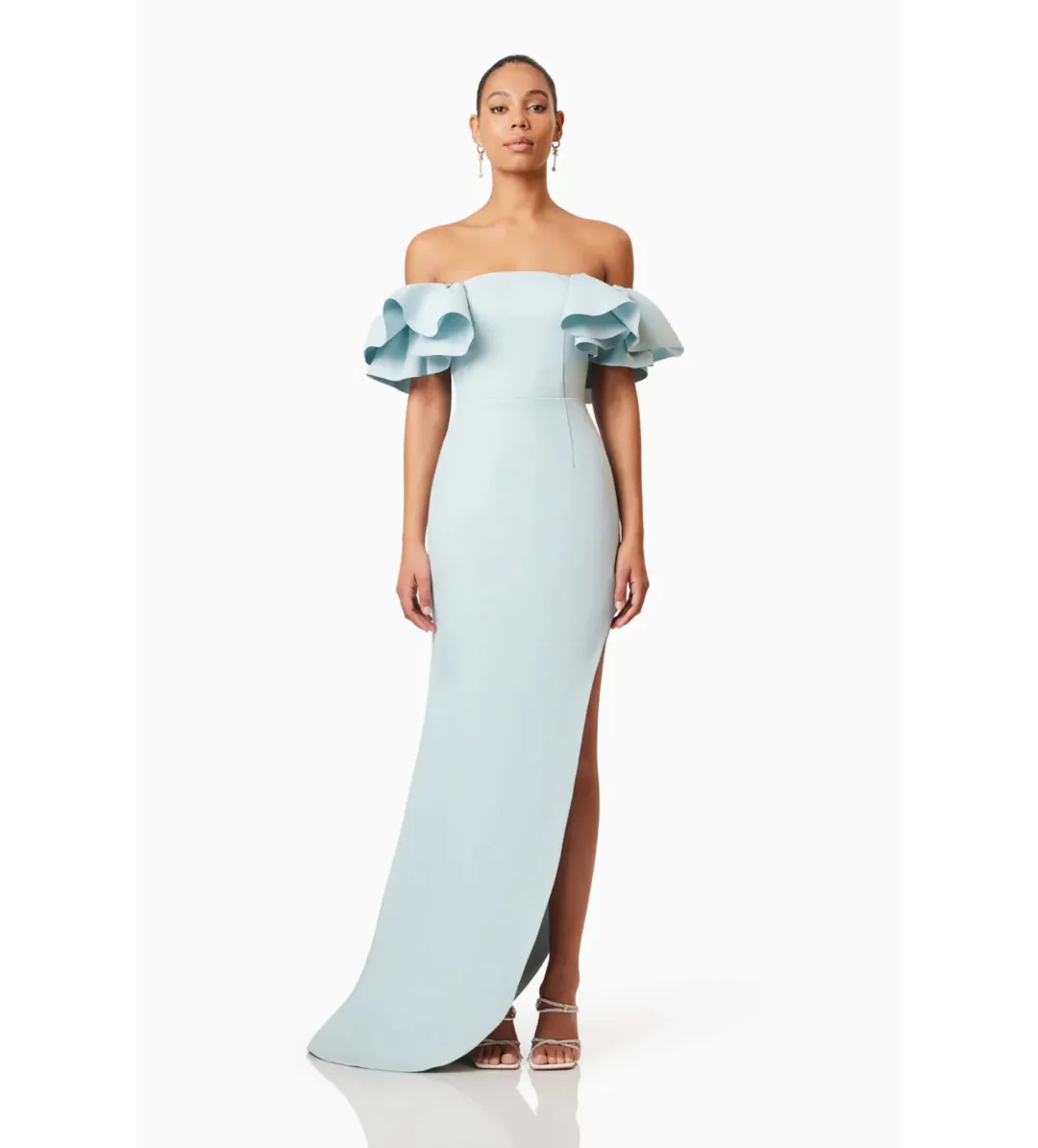 Elliatt Off Shoulder Dress Blue Size 12  for rent on The Volte - main image