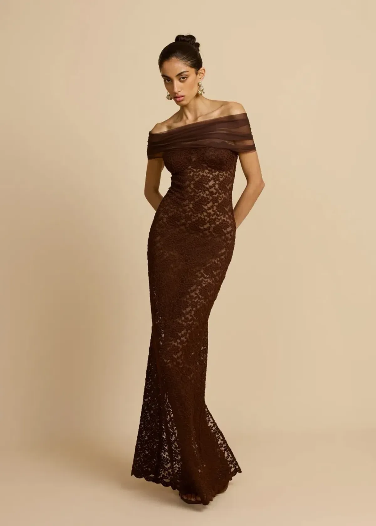 Arcina Ori Milana Dress in Chocolate Size S/AU8 for rent on The Volte - main image