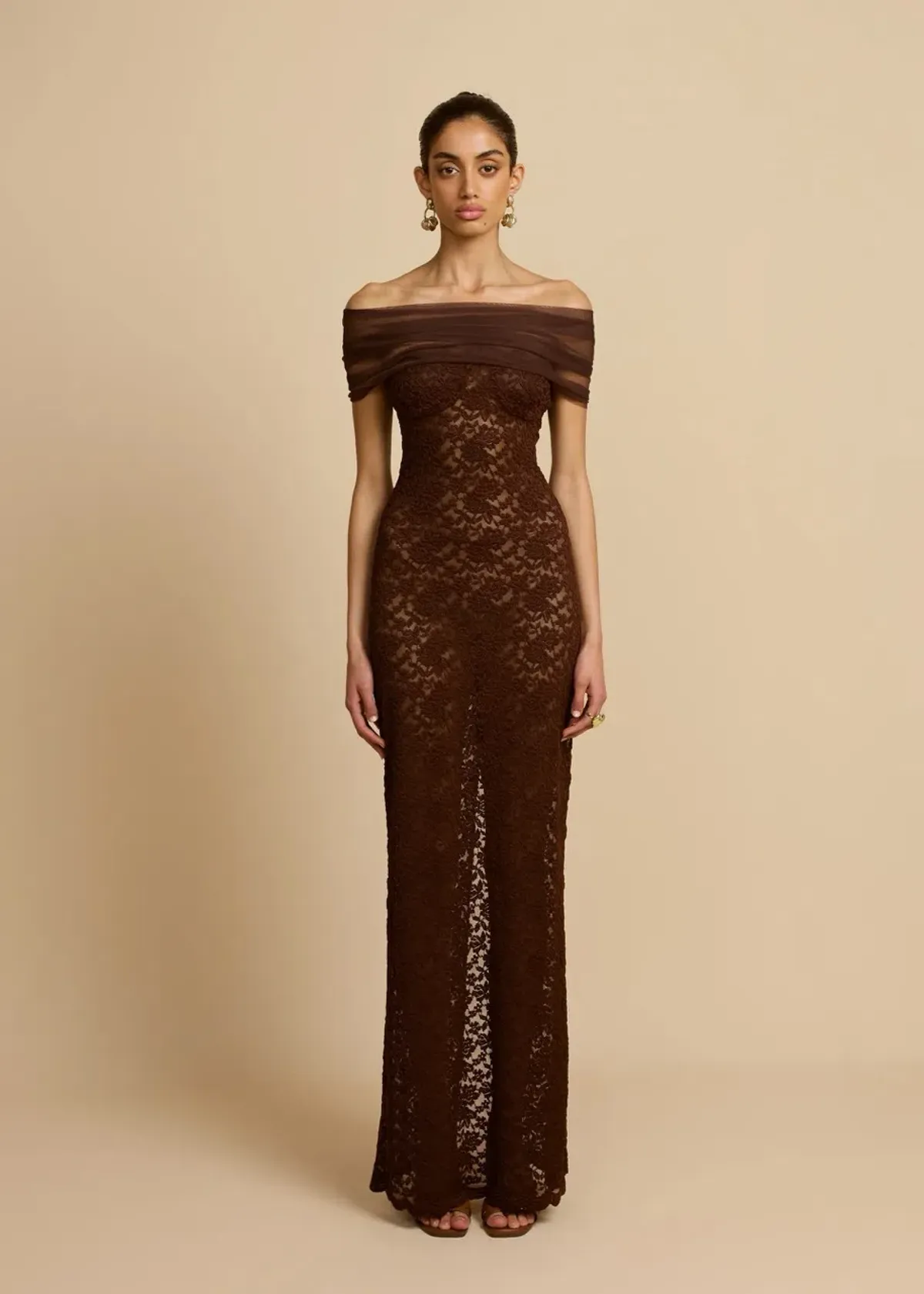 Arcina Ori Milana Dress in Chocolate Size M/AU10 for rent on The Volte - main image