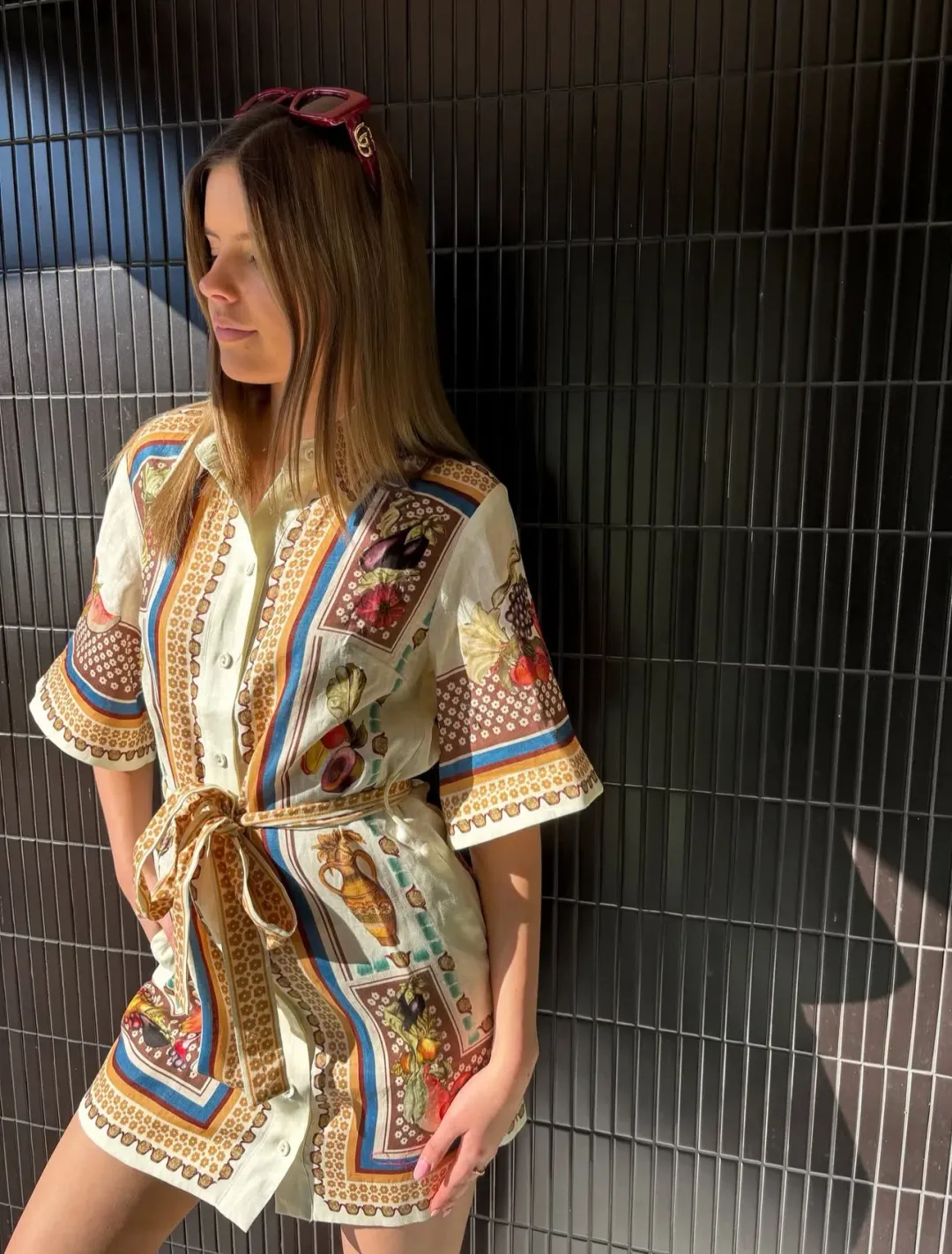 Alemais Mercado Mini Dress Multicolour Size AU 14 for rent on The Volte - main image