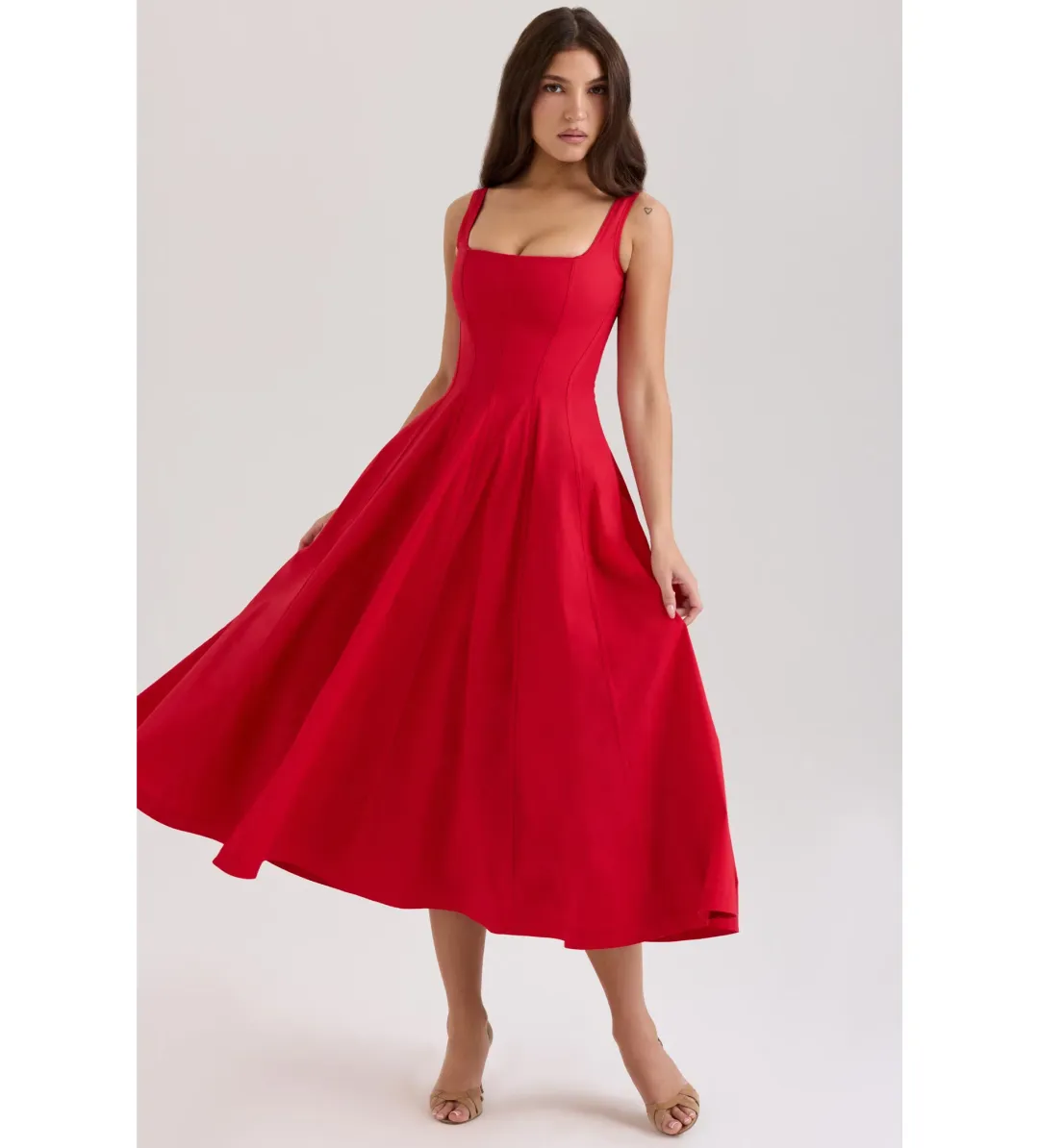 House Of CB Mariabella Long Midi Dress Red Size 14 for rent on The Volte - main image