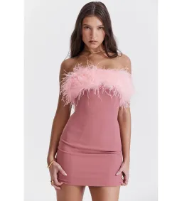 House Of Cb Alexa Warm  Mini Dress Size Pink Feather XS/ AU 6 for rent on The Volte - image 4