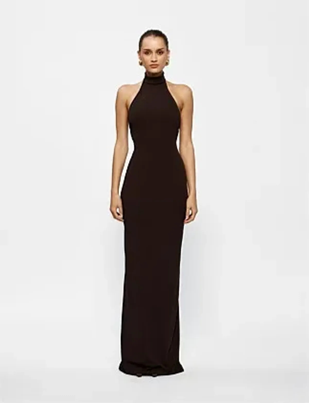 Effie Kats Rhi Gown Brown Chocolate Size 10 for rent on The Volte - main image