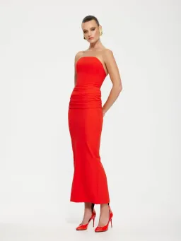 Effie Kats Astor Midi Dress Cherry Red Size 8 for rent on The Volte - image 2