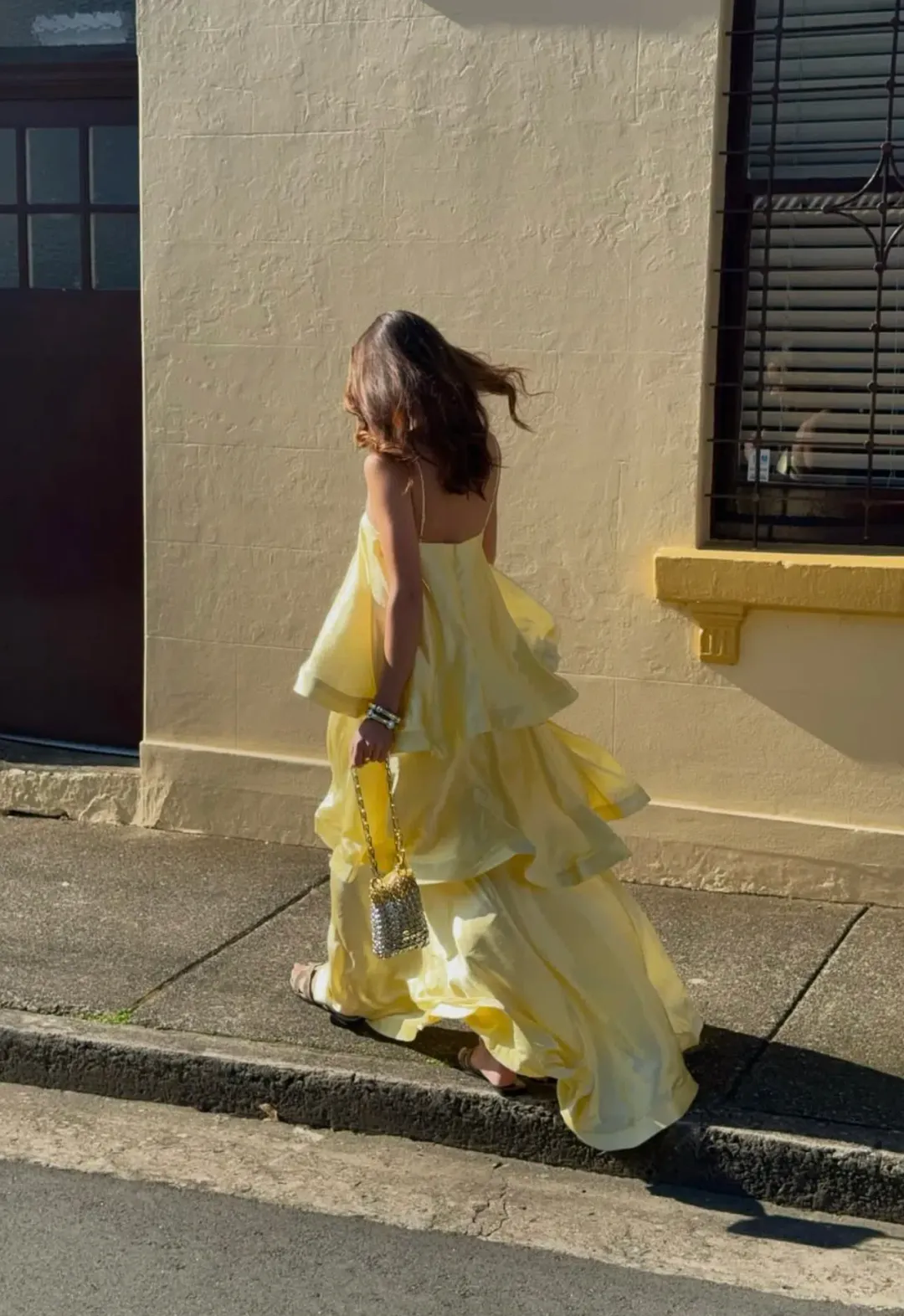 Elliatt Tilly Tiered Maxi Dress Yellow Size XS/Au 6  for rent on The Volte - main image