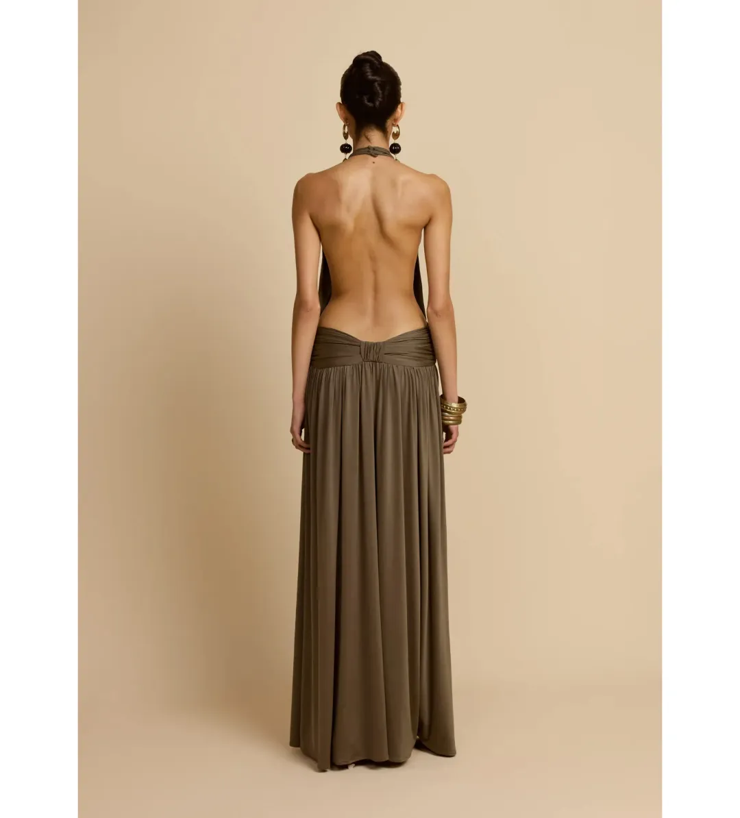 Arcina Ori Santina Maxi Dress Khaki Size S / AU 8 for rent on The Volte - main image