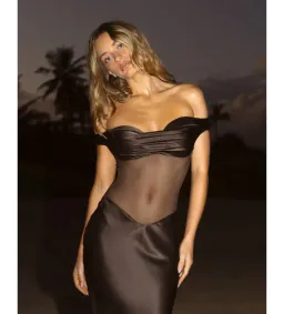 Natalie Rolt Gwyneth Gown Espresso Size 8 for rent on The Volte - image 2