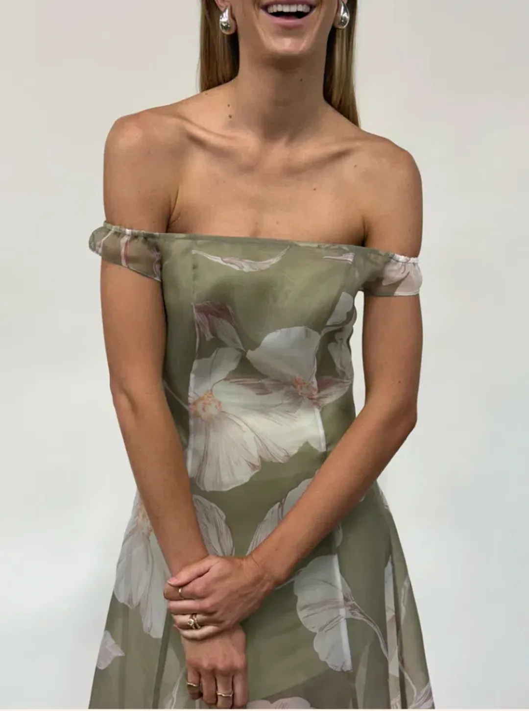 By Nicola Clementine Maxi Dress in Peppermint Floral Size 12 for rent on The Volte - main image