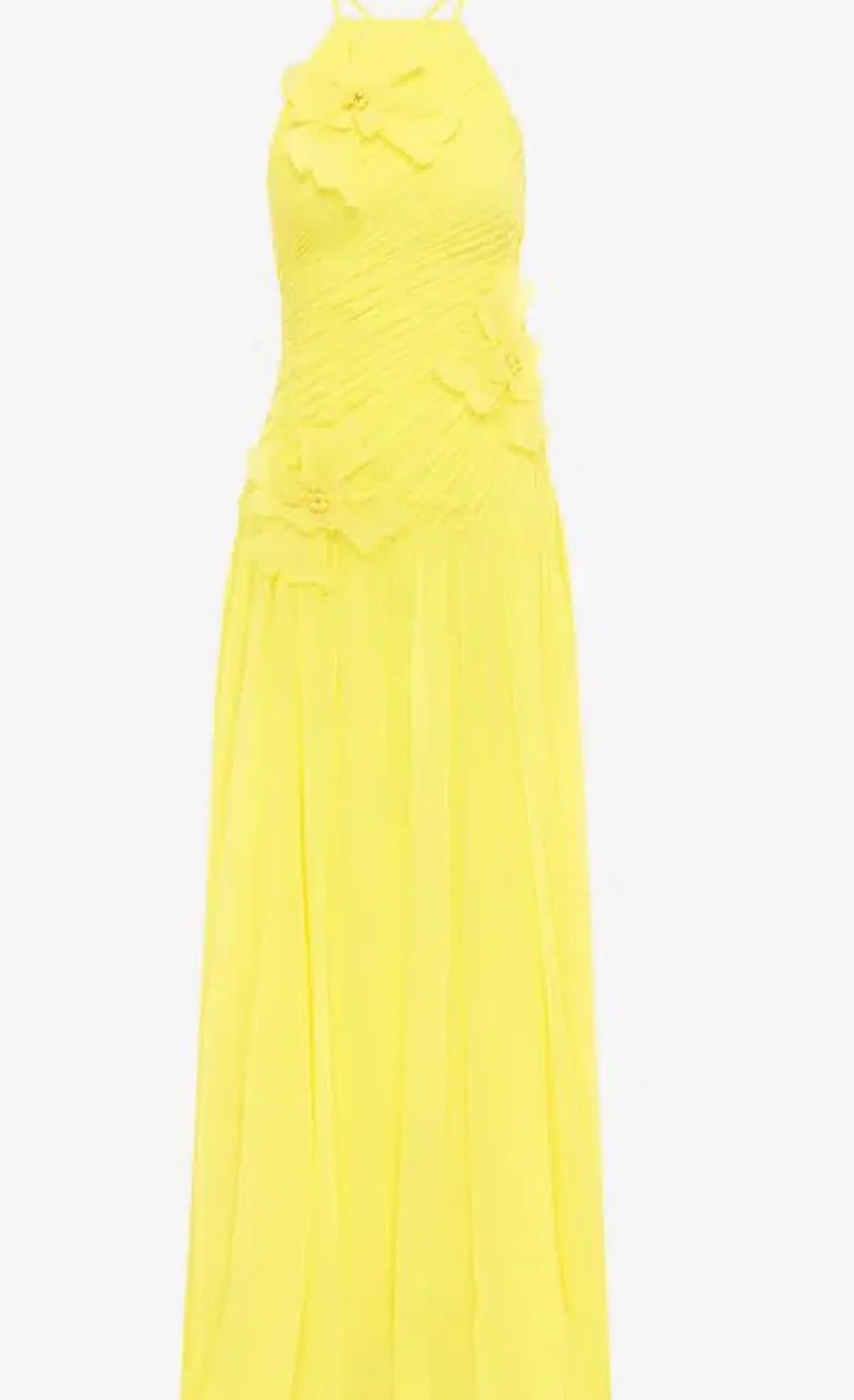 Leo Lin Amaya Floral Applique Gown in Sunshine Size 8 for rent on The Volte - main image